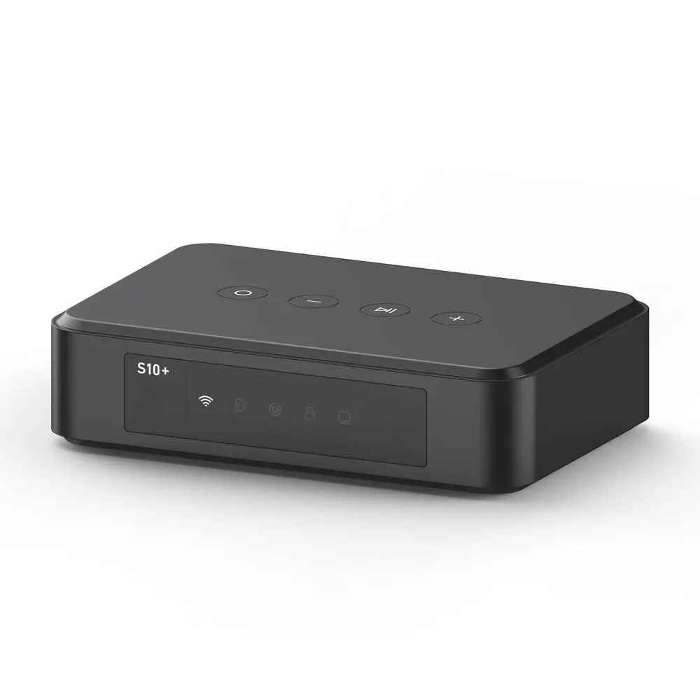 S10+ WiFi music streamer can upgrade your old stereos by wifi, Bluetooth, Airplay, and Spotify connect with the unlimited multiroom streaming.