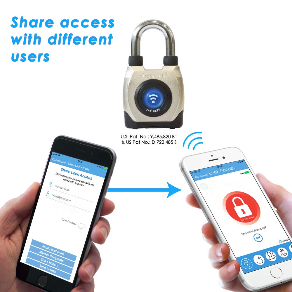 GeeTouch Outdoor Smart Padlock 3rd Gen, Weatherproof (Short Shackle)