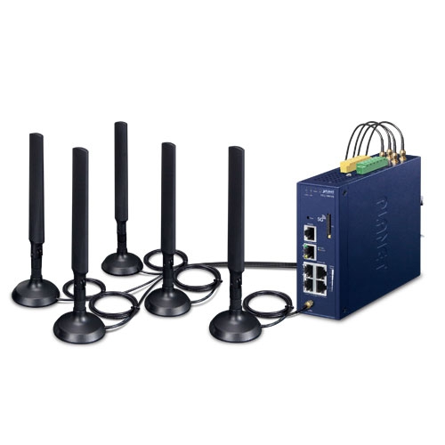 Planet Industrial LoRaWAN + 5G NR Cellular Gateway with 5-Port 10/100/1000T Model LCG-300-NR