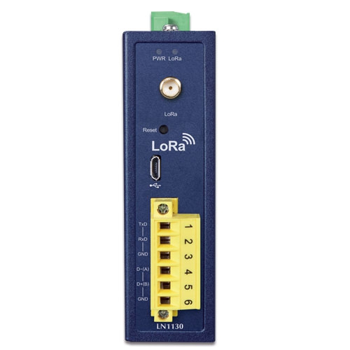 Planet Industrial IP30 LoRa Node Controller (Modbus RS232, RS485, EU868/US915 Sub 1G) Model LN1130