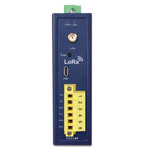 Planet Industrial IP30 LoRa Node Controller (2 DI, 2 DO, EU868/US915 Sub 1G) Model LN1140 