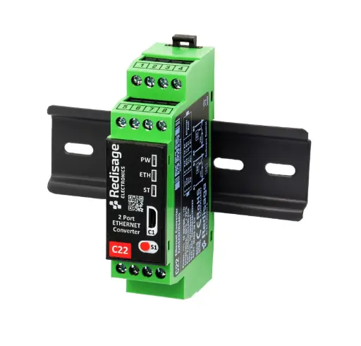 [RE-C22] C22 Ethernet 10/100MB 2xRS232/RS485 Converter
