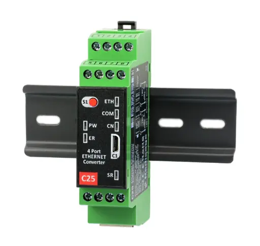 C25 Ethernet 10/100MB 2xRS232 2xRS485 Converter