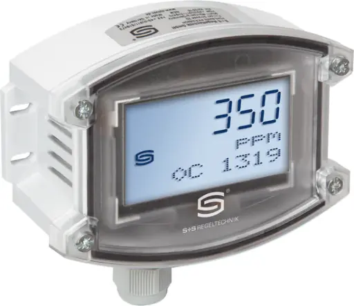 [1501-7110-7371-200] Multifunctional on-wall sensors and measuring transducers, for humidity, temperature, CO2 content and air quality (VOC) AERASGARD® ACO2-W LCD